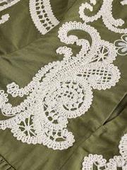 Weekend MaxMara Green Tilde Embroidered Loose Fit Midi Dress - Image 10 of 10