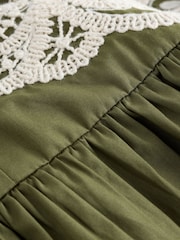 Weekend MaxMara Green Tilde Embroidered Loose Fit Midi Dress - Image 7 of 10