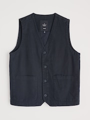 Seasalt Cornwall Blue Tollgate Linen Cotton Blend Waistcoat - Image 4 of 5