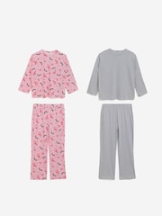 Simply Be Pink 2 Pack Mistletoe Long Sleeve Pyjamas Set - Image 1 of 4