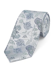 Skopes Green Skopes Sage Mint Floral Silk Tie and Pocket Squares Set - Image 4 of 5