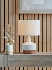 Pacific White Wood Effect Textured Ceramic Table - Image 1 of 6