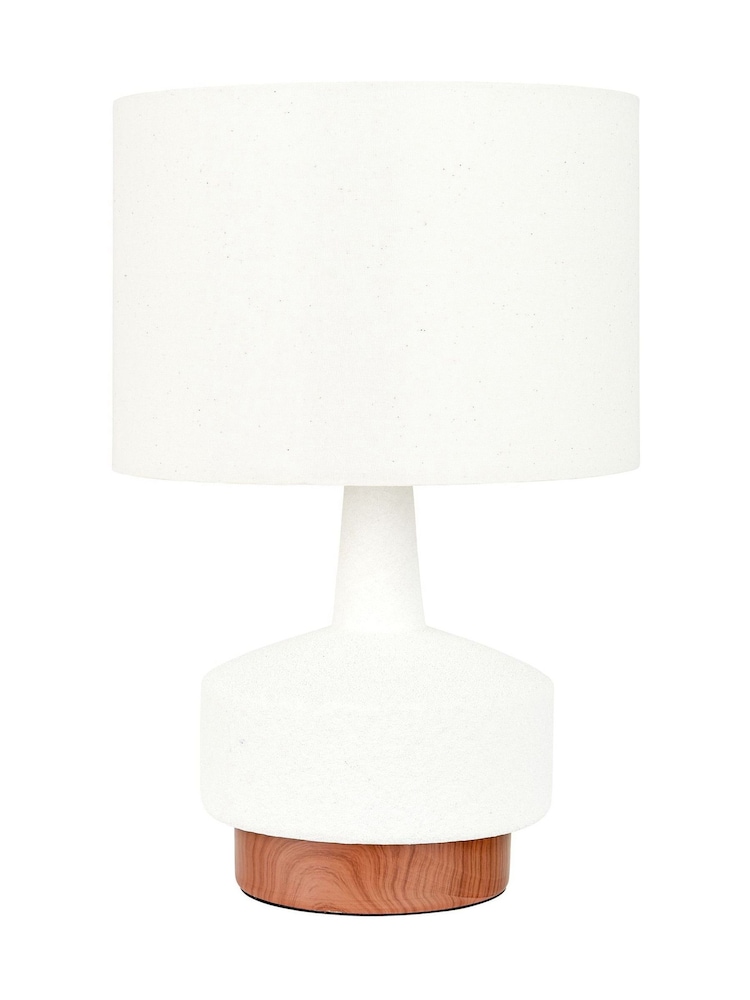 Pacific White Wood Effect Textured Ceramic Table - Image 6 of 6