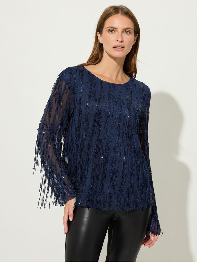 Star by Julien MacDonald Blue Sequin Top - Image 1 of 5