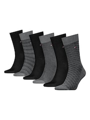 Tommy Hilfiger Grey Classic Socks 6 Pack Gift Box - Image 1 of 2