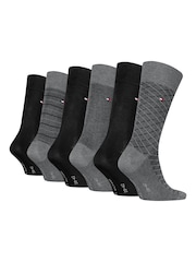 Tommy Hilfiger Grey Classic Socks 6 Pack Gift Box - Image 2 of 2