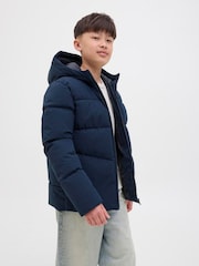 JACK & JONES JUNIOR Blue Hooded Puffer Jacket - Image 3 of 6