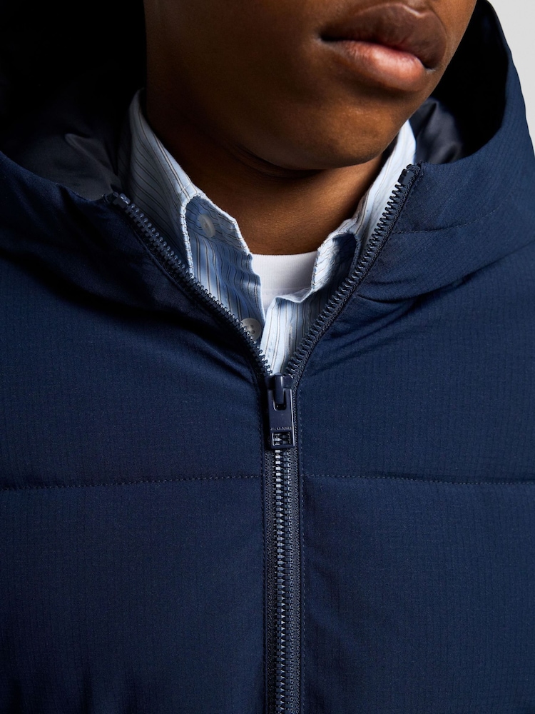 JACK & JONES JUNIOR Blue Hooded Puffer Jacket - Image 3 of 3 JACK & JONES JUNIOR Blue Hooded Puffer Jacket - Image 3 of 3