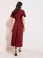 Friends Like These Red Military Midi Dress - Image 4 of 5
