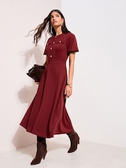 Friends Like These Red Military Midi Dress - Image 5 of 5
