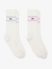 Lacoste White Ribbed Cotton Socks - Image 1 of 2