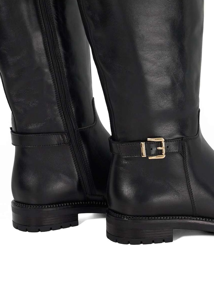 Dune London Black Tabbey Cleated Chelsea Knee Boots - Image 6 of 6 Dune London Black Tabbey Cleated Chelsea Knee Boots - Image 6 of 6