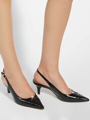 Dune London Black Distinctive Brand Plated Slingback Shoes - Image 1 of 6