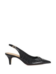 Dune London Black Distinctive Brand Plated Slingback Shoes - Image 2 of 6