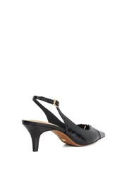 Dune London Black Distinctive Brand Plated Slingback Shoes - Image 4 of 6