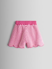 ורוד - JoJo Maman Bébé Chevron Crochet Top & Short Set - תמונה 5 מתוך 6