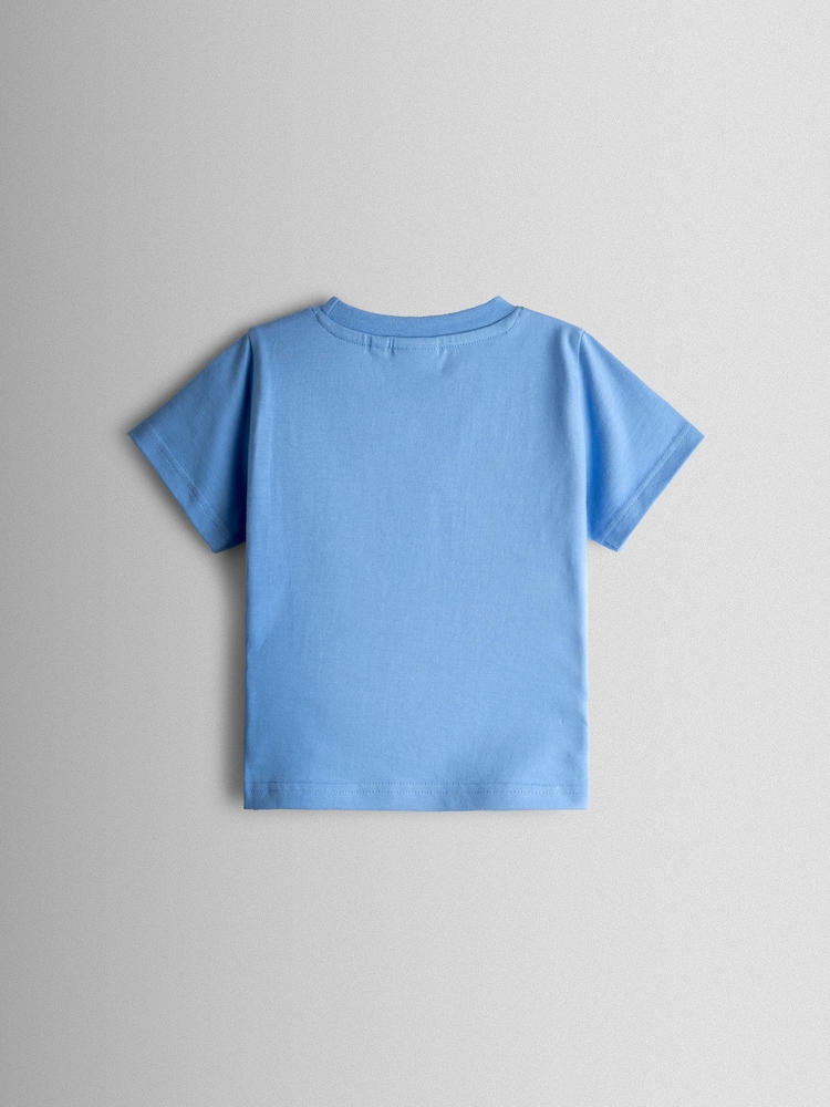 JoJo Maman Bébé Blue Tennis Dino Appliqué T-Shirt - Image 2 of 3