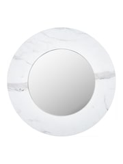Pacific White Marble Veneer Round Mirror - Image 1 of 6