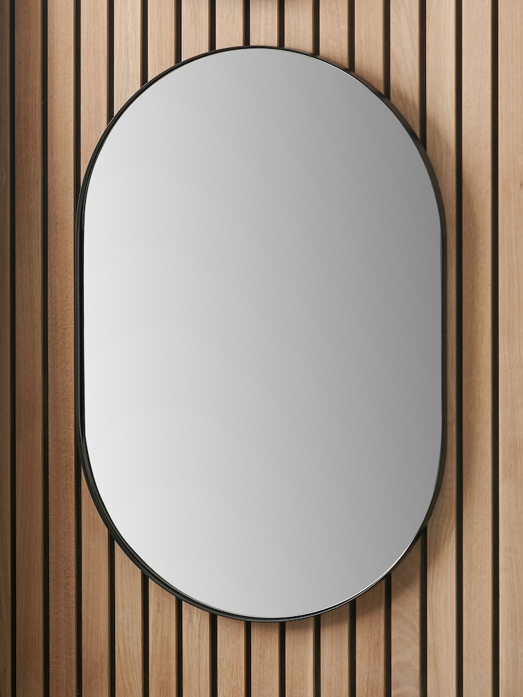 Pacific Black Metal Slim Frame Oval Wall - Image 1 of 6