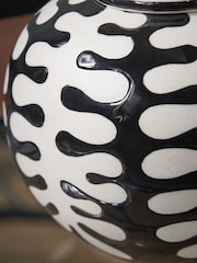 Pacific Black Elkorn Ceramic Coral Design Lidded Ginger Jar - Image 3 of 6