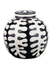 Pacific Black Elkorn Ceramic Coral Design Lidded Ginger Jar - Image 6 of 6