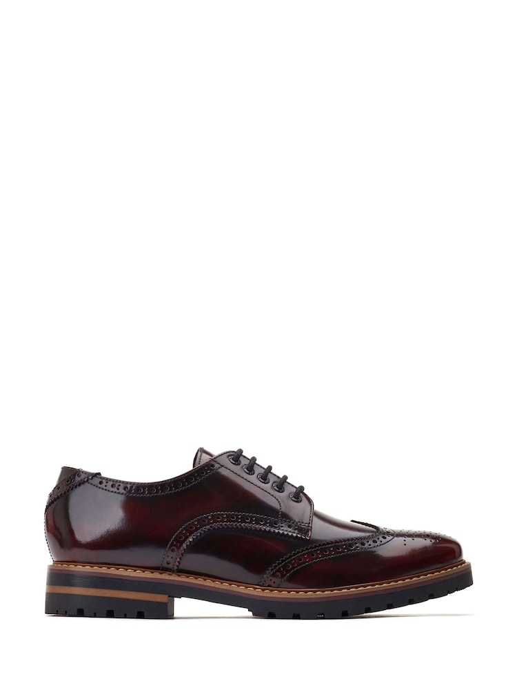 Base London Red Gibbs Hi Shine Shoes - Image 1 of 4 Base London Red Gibbs Hi Shine Shoes - Image 1 of 4