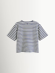 Weekend MaxMara Blue Sabato Striped Boxy Fit T-Shirt - Image 2 of 6