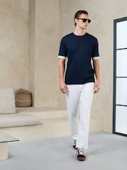 Navy N.Premium Smart Contrast Cuff Regular Fit T-Shirt - Image 2 of 7