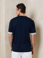 Navy N.Premium Smart Contrast Cuff Regular Fit T-Shirt - Image 3 of 7
