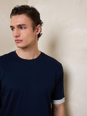 Navy N.Premium Smart Contrast Cuff Regular Fit T-Shirt - Image 4 of 7