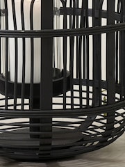 Pacific Black Wooden And Glass Lantern Candle Holder - Image 3 of 6