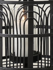 Pacific Black Wooden And Glass Lantern Candle Holder - Image 4 of 6