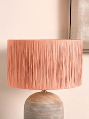 Pacific Apricot Tilia Raffia Cylinder Ceiling Light - Image 1 of 6