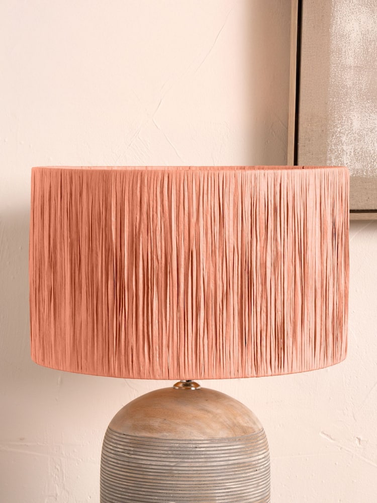 Pacific Apricot Tilia Raffia Cylinder Ceiling Light - Image 1 of 6 Pacific Apricot Tilia Raffia Cylinder Ceiling Light - Image 1 of 6