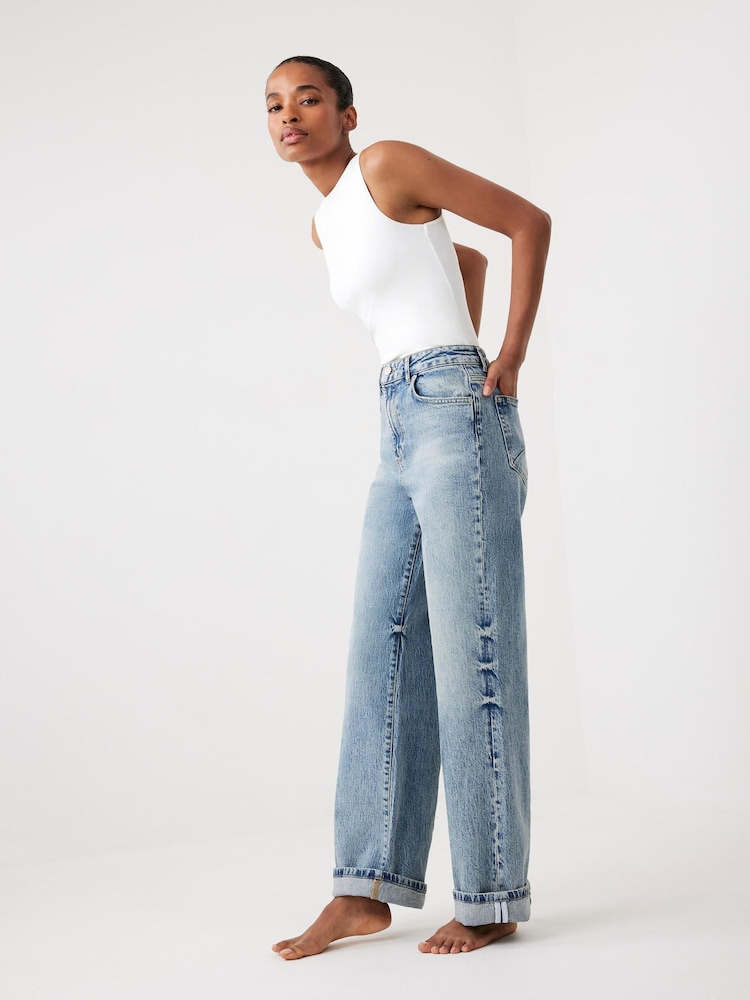 Mint Velvet Blue High Rise Wide Jeans - Image 2 of 8