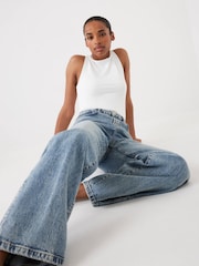 Mint Velvet Blue High Rise Wide Jeans - Image 3 of 8
