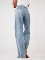 Mint Velvet Blue High Rise Wide Jeans - Image 4 of 8