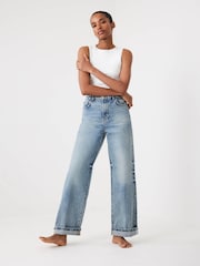 Mint Velvet Blue High Rise Wide Jeans - Image 5 of 8