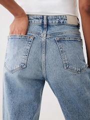 Mint Velvet Blue High Rise Wide Jeans - Image 6 of 8