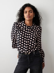 Mint Velvet Blue Geometric Print Blouse - Image 4 of 8