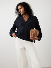 Mint Velvet Blue Cotton Blend Chunky Knit Jumper - Image 1 of 8