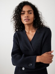 Mint Velvet Blue Cotton Blend Chunky Knit Jumper - Image 2 of 8