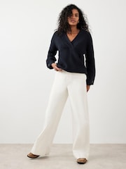 Mint Velvet Blue Cotton Blend Chunky Knit Jumper - Image 6 of 8