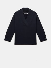 Mint Velvet Blue Cotton Blend Chunky Knit Jumper - Image 7 of 8