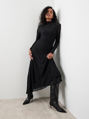 Mint Velvet Black Lace Asymmetric Midi - Image 1 of 8