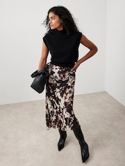 Mint Velvet Cream Abstract Print Midi Skirts - Image 2 of 8