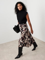 Mint Velvet Cream Abstract Print Midi Skirts - Image 3 of 8