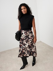 Mint Velvet Cream Abstract Print Midi Skirts - Image 4 of 8