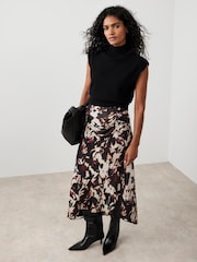 Mint Velvet Cream Abstract Print Midi Skirts - Image 5 of 8