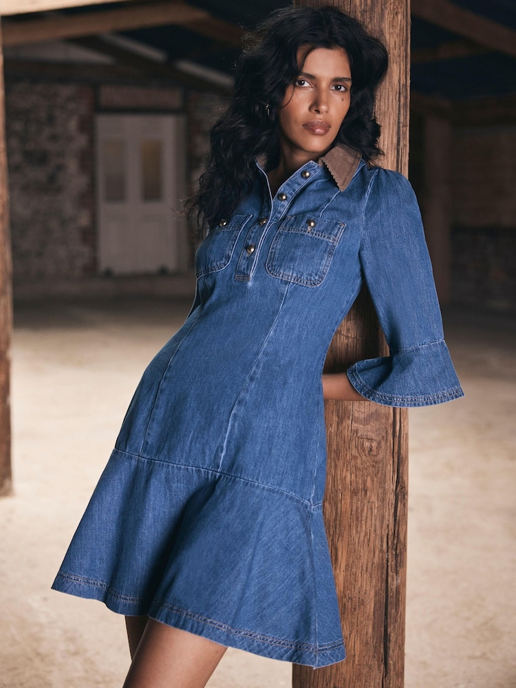 denim and co dresses Buy Mint Velvet Blue Denim Contrast Mini Dress from Next USA